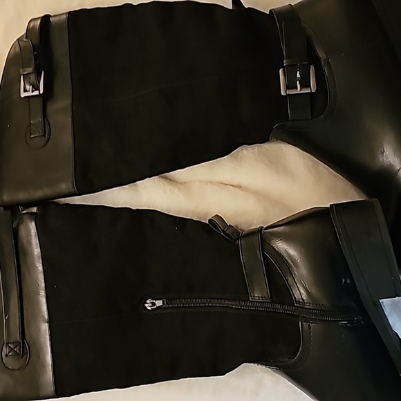 Mari A Bettie tall buckles adjustable black boots size 10 - Picture 3 of 4